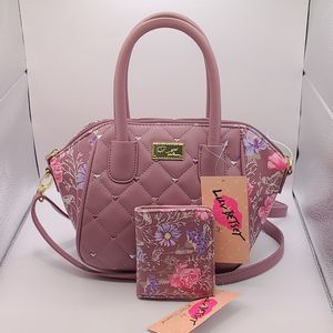 Betsey Johnson Quilted Mini Satchel and Wallet